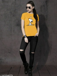 Women's Ravishing T-shirt | Trendy Printed T-shirt  - Yellow 
