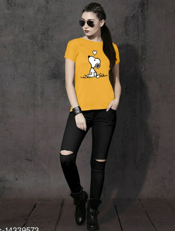 Women's Ravishing T-shirt | Trendy Printed T-shirt  - Yellow 