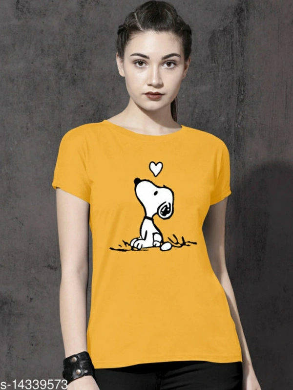 Women's Ravishing T-shirt | Trendy Printed T-shirt  - Yellow 