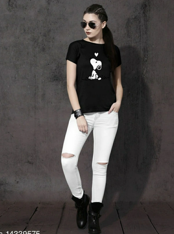Women's Ravishing T-shirt | Trendy Printed T-shirt  - Black,  ,  