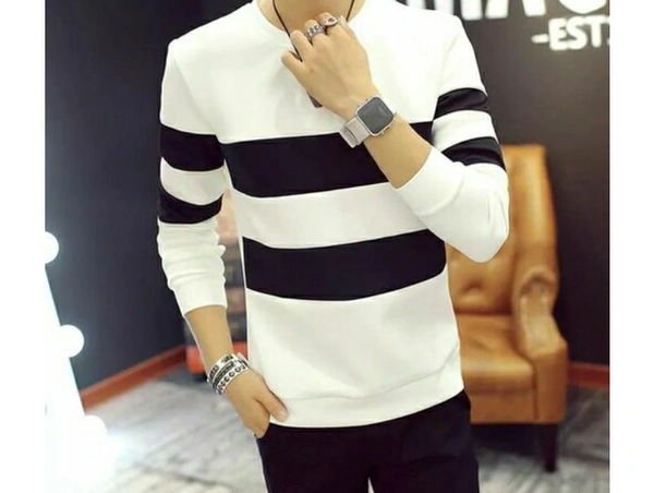 Stylish Men's Cotton T-shirt  - S , M , L , XL, White , Free Delivery