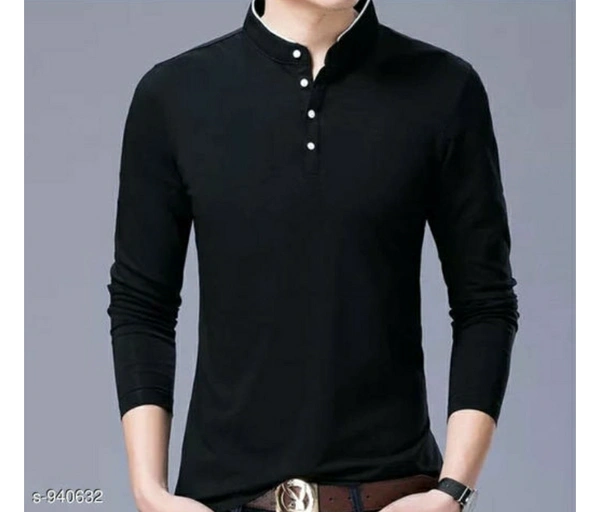 Stylish Cotton Solid T-shirt - Black, S , M , L , XL , XXL , Free Delivery