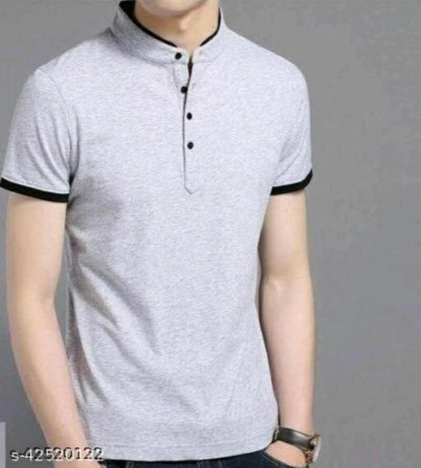 Black Bird's men's Trendy Men's T-shirt | Modern Collar T-shirt - Grey , S , M , L , XL , XXL, Free Delivery