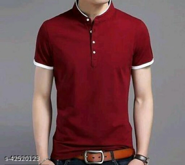 Black Bird's men's Trendy Men's T-shirt | Modern Collar T-shirt - Maroon , S , M , L , XL , XXL, Free Delivery
