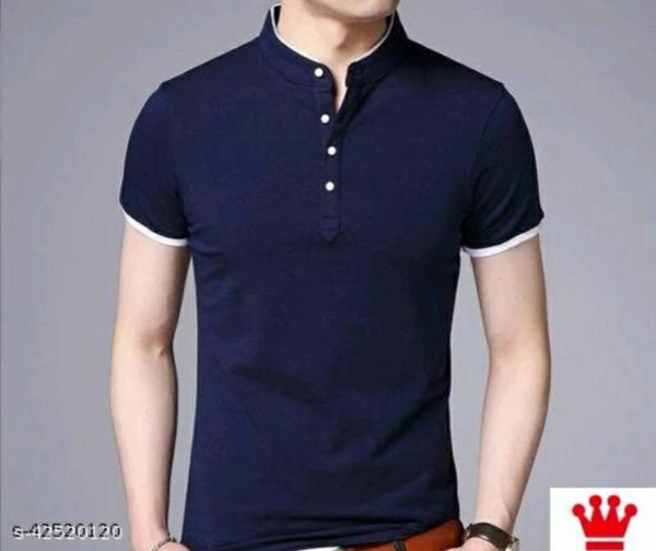 Black Bird's men's Trendy Men's T-shirt | Modern Collar T-shirt - Dark Blue, M , L , XL, Free Delivery