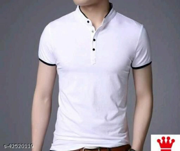 Black Bird's men's Trendy Men's T-shirt | Modern Collar T-shirt - White,  M , L , XL, Free Delivery