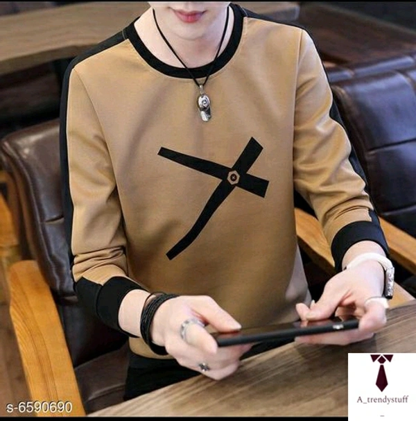 Long Sleeve Cotton T-shirt | Cotton Tshirt For Men  - Brown, Free Delivery, S , M , L , XL , XXL