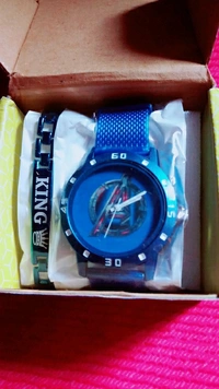 Stylish Analogue Watch For Men | Stylish Design Watch For Men  - Free Delivery, Free Size, Avengers Blue