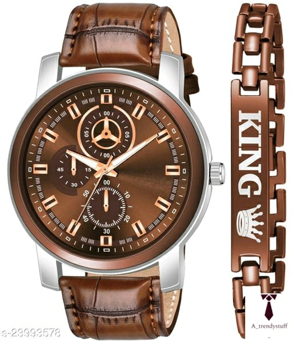 Stylish Analogue Watch For Men | Stylish Design Watch For Men  - Brown King, Free Delivery, Free Size