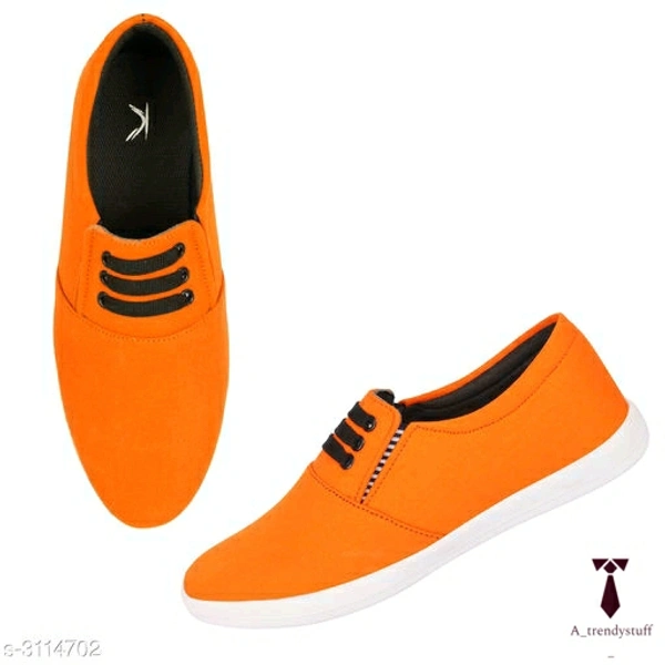 Stylish Men's Fabric Shoes | Casual Shoes For Men  - Orange, Free Delivery,  IND-6 , IND-7 , IND-8 , IND-9 , IND-10