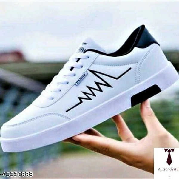 Heartbeat Style Shoes | White Sneakers For Men | Footwear For Men - IND-6,  ,  