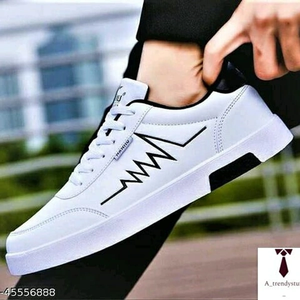 Heartbeat Style Shoes | White Sneakers For Men | Footwear For Men - IND-6,  ,  