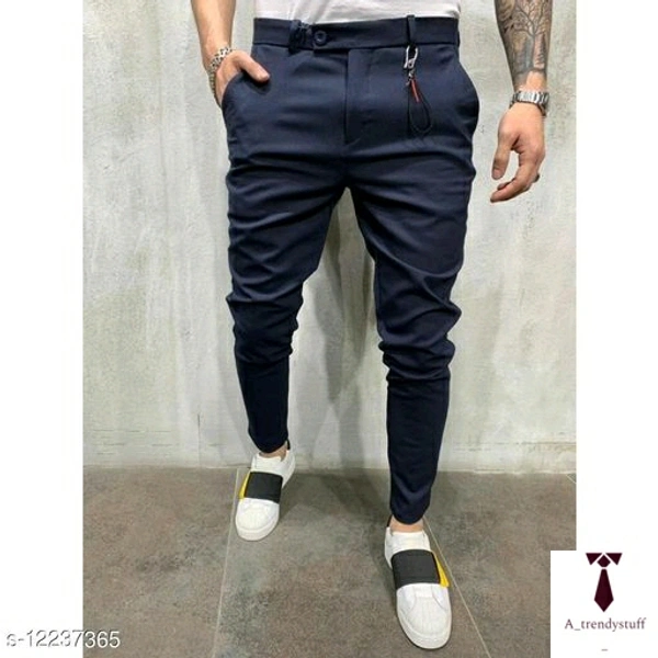 Solid Ankle Men's Track Pants | Stylish Men's Track Pants - Dark Blue, Free Delivery, 30 , 32 , 34