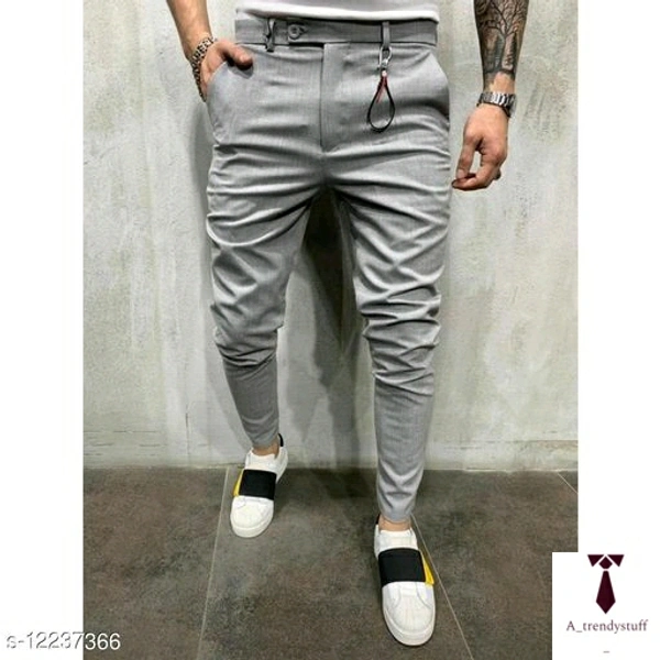 Solid Ankle Men's Track Pants | Stylish Men's Track Pants - Grey, Free Delivery, 30 , 32 ,34