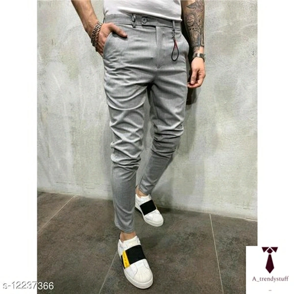 Solid Ankle Men's Track Pants | Stylish Men's Track Pants - Grey, Free Delivery, 30 , 32 ,34