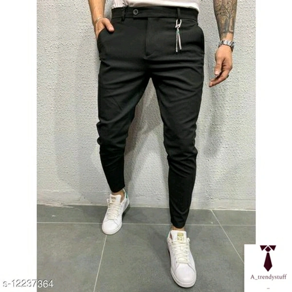 Solid Ankle Men's Track Pants | Stylish Men's Track Pants - Black, Free Delivery, 30 , 32 , 34