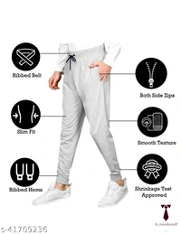 Comfy Men's Track Pants | Multicolored Track Pants - Basic Grey, Free Delivery, 26 , 28 , 30 , 32 , 34 , 36