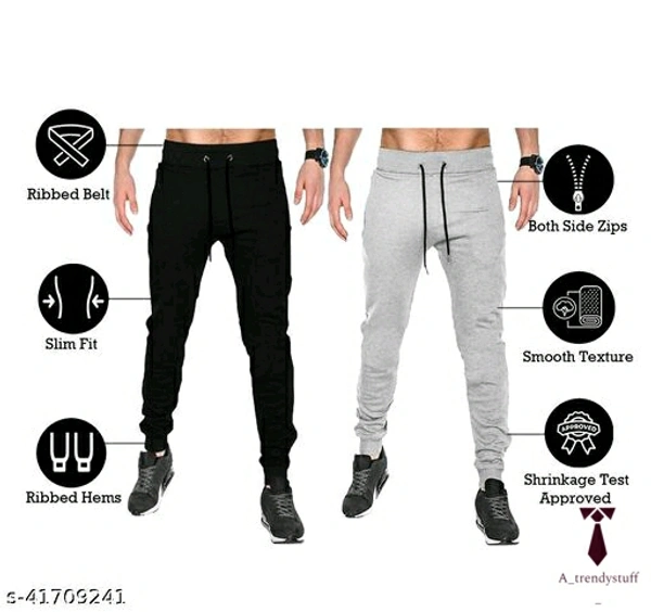 Comfy Men's Track Pants | Multicolored Track Pants - Black & Grey, Free Delivery, 26 , 28 , 30 , 32 , 34 , 36