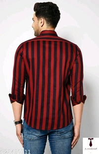 Casual Stripped Shirt For Men | Stripped Shirt For Men - Red, Free Delivery, M , L , XL , XXL