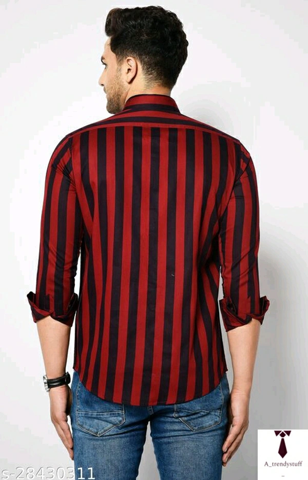 Casual Stripped Shirt For Men | Stripped Shirt For Men - Red, Free Delivery, M , L , XL , XXL