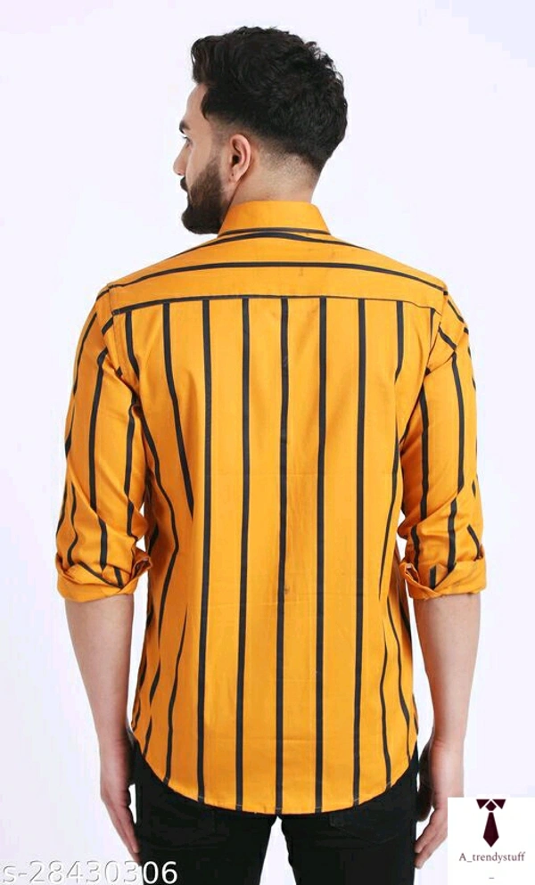 Casual Stripped Shirt For Men | Stripped Shirt For Men - Yellow, Free Delivery, M , L , XL , XXL