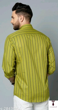 Casual Stripped Shirt For Men | Stripped Shirt For Men - Lime , Free Delivery, M , L , XL , XXL
