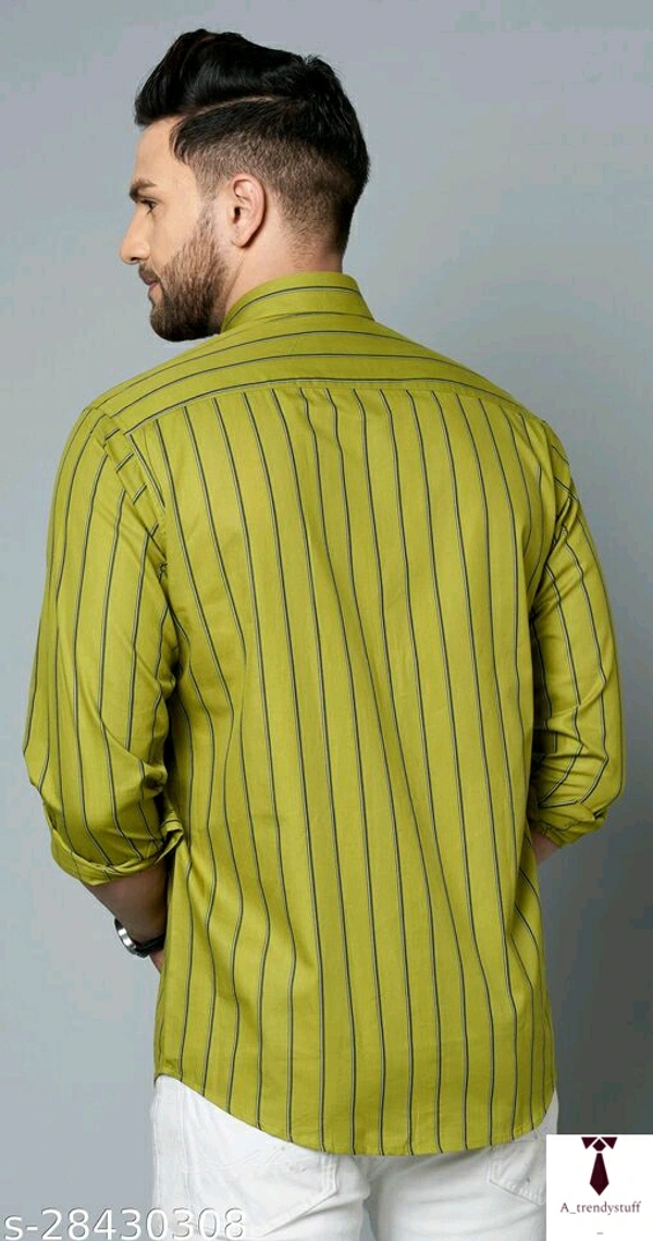 Casual Stripped Shirt For Men | Stripped Shirt For Men - Lime , Free Delivery, M , L , XL , XXL