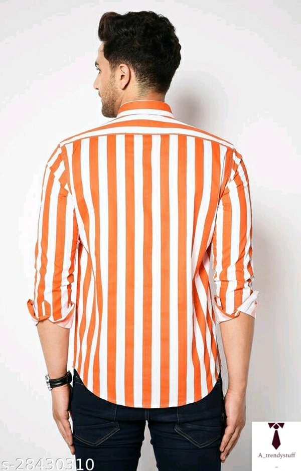 Casual Stripped Shirt For Men | Stripped Shirt For Men - Orange , Free Delivery, M , L , XL , XXL