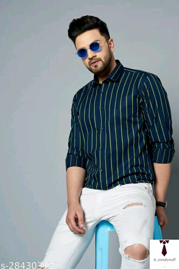Casual Stripped Shirt For Men | Stripped Shirt For Men - Blue, Free Delivery, M , L , XL , XXL