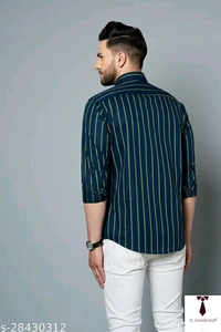 Casual Stripped Shirt For Men | Stripped Shirt For Men - Blue, Free Delivery, M , L , XL , XXL