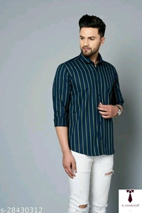 Casual Stripped Shirt For Men | Stripped Shirt For Men - Blue, Free Delivery, M , L , XL , XXL