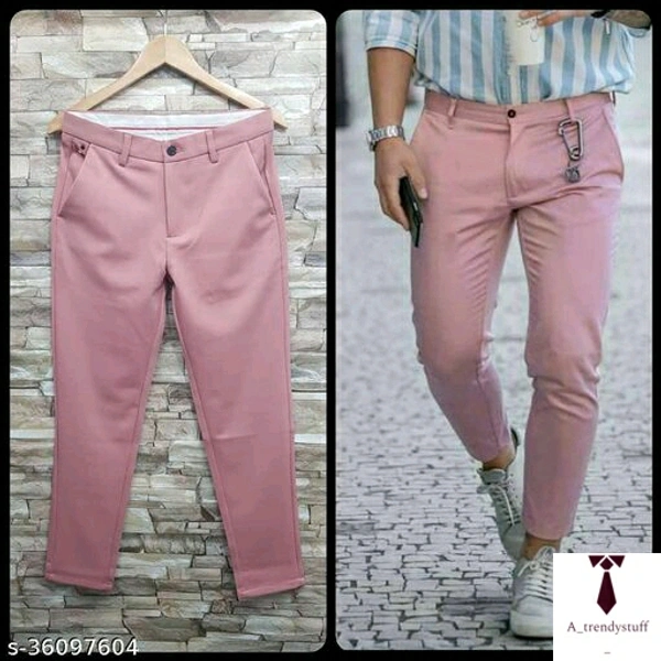 Classic Men Pants | Stylish Arcylic Pants  - Pink, Free Delivery, S , M , L , XL 