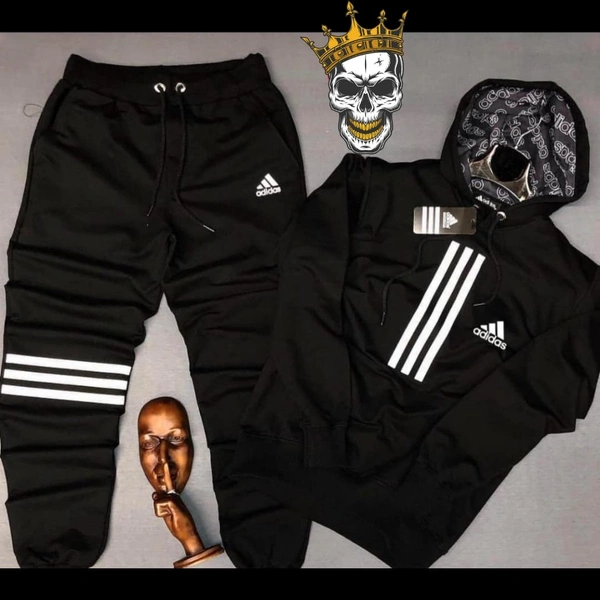 *Adidas with cap Tracksuit* - Xl, Black