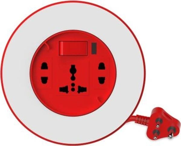 Goldmedal Red And White Plastic Goldmedal Twister Extension Cord, For Home, 2-3 Meter - Red and white