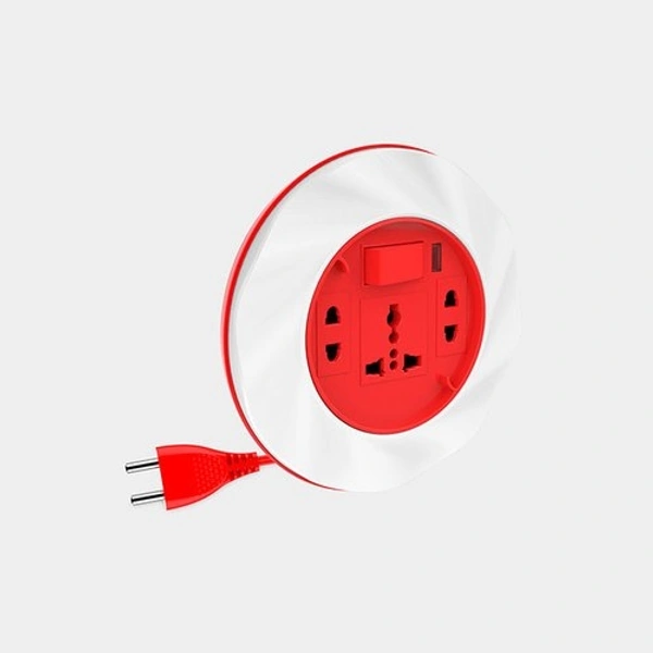 Goldmedal Red And White Plastic Goldmedal Twister Extension Cord, For Home, 2-3 Meter - Red and white