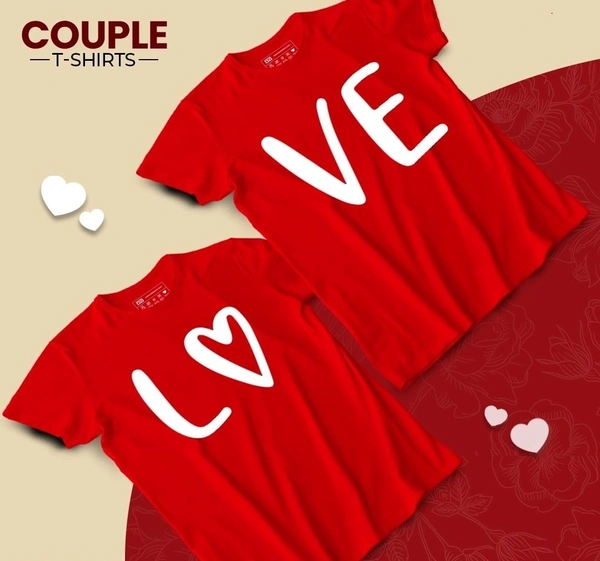 LOVE COUPLE TEE SHIRT - Red, X