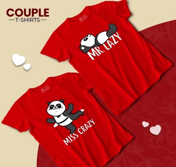 Lazy Crazy COUPLE TEE - RED, X