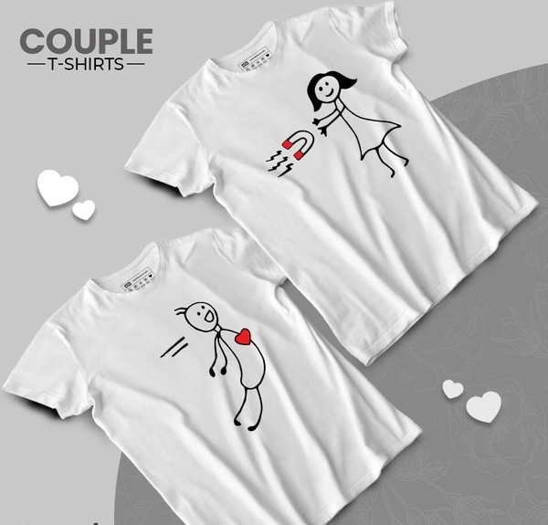 Love Heart Couple TEE - white, Xl