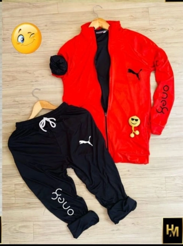 PUMA ONEX DRYFIT ZIPPER TRACKSUIT ❤ - Black and Red, X
