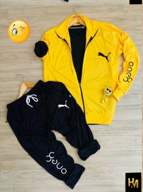 PUMA ONEX  DRYFIT ZIPPER TRACKSUIT  - Black and yellow, L