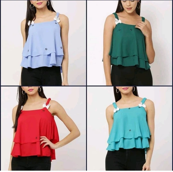 Classy Elegant Women Top - Red, X