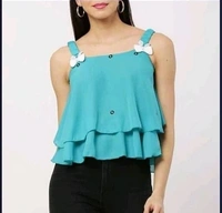 Classy Elegant Women Top - Soft blue, Xl