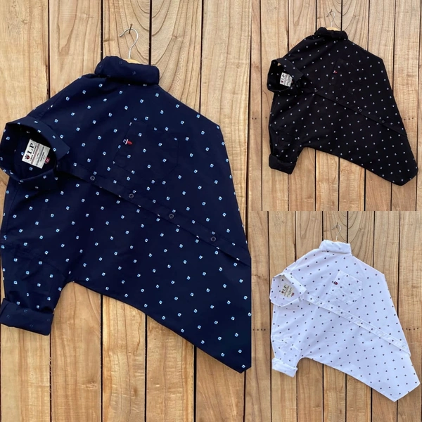 LOUIS PHILLIPE PRINT SHIRTS  - black, L