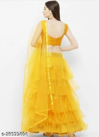 Alisha Ensemble Women Lehenga - yellow, free, Semi stitched