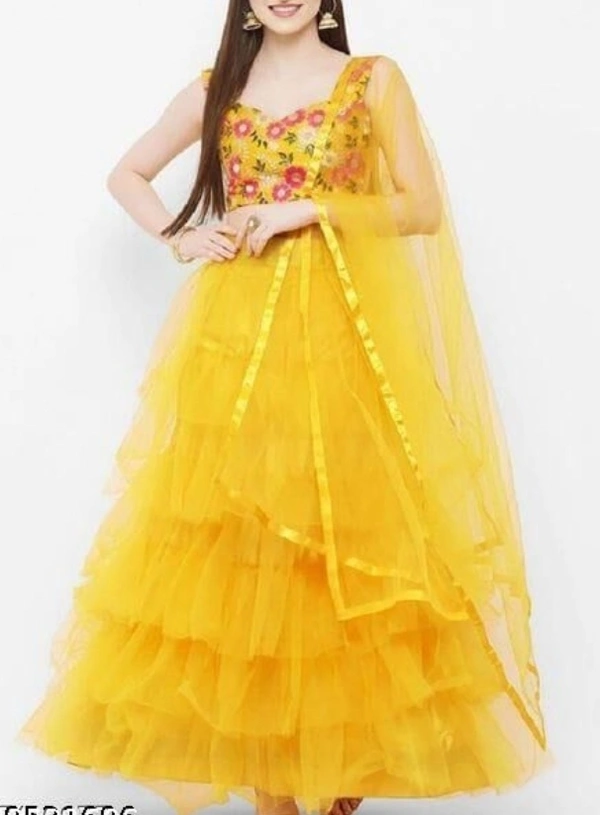 Alisha Ensemble Women Lehenga - yellow, free, Semi stitched