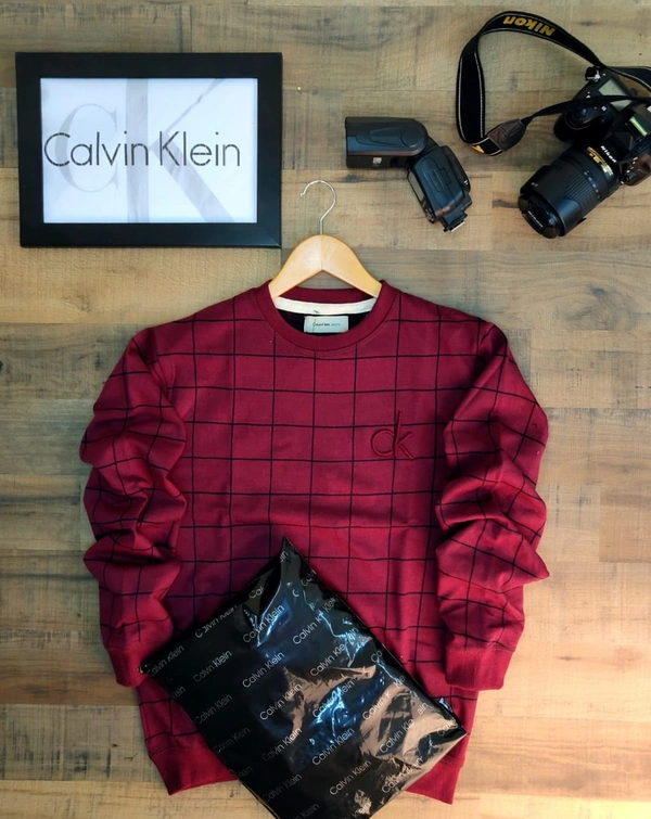 Ck. Men's Sweatshirt with Hight  - Red , 0.0, M