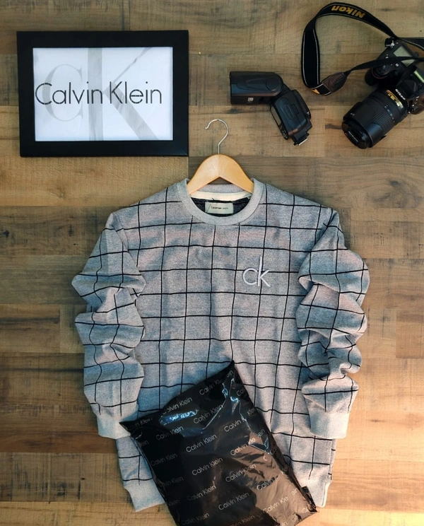 Ck. Men's Sweatshirt with Hight  - Gray, 0.0, L