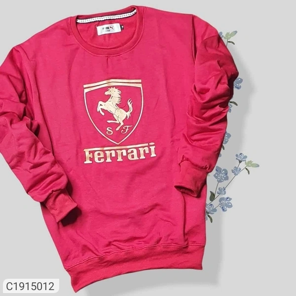 Ferrari Product Name:* Fleece Printed Full Sleeves Regular Fit - Xl, pink