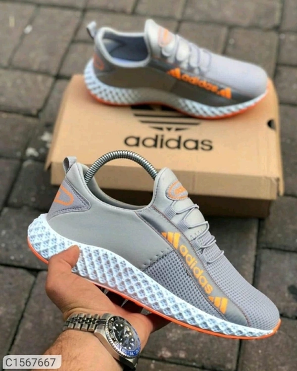Men's Running Sports Shoes - Gray yellow, 7