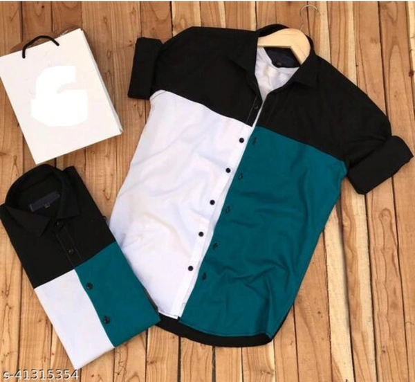 Trendy Fashionista Men Shirts - White Black, L